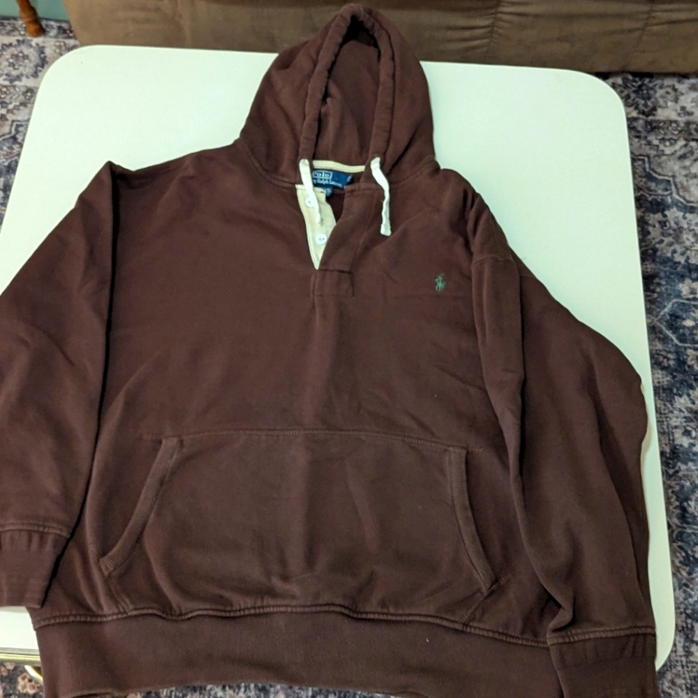 LG Mens Polo Hooded Sweatshirt